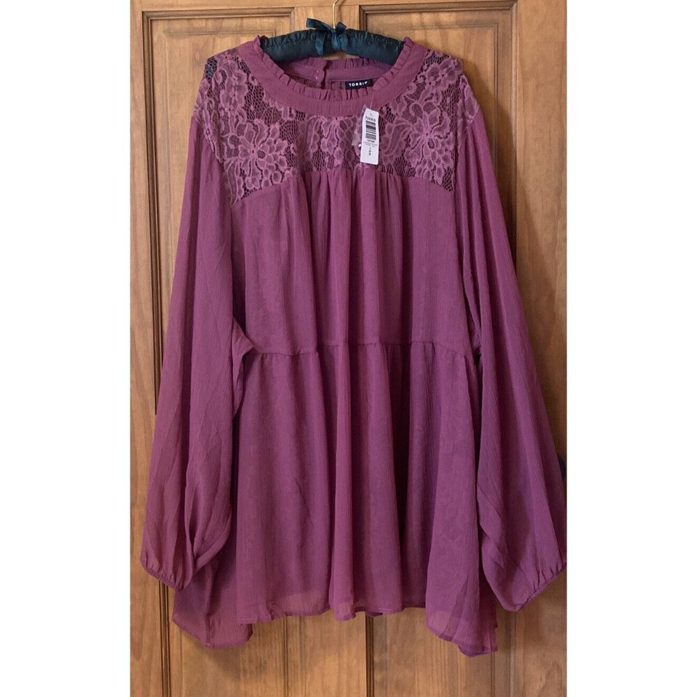 TORRID LACE TOP BLOUSE SHIRT LONG SLEEVE NEW